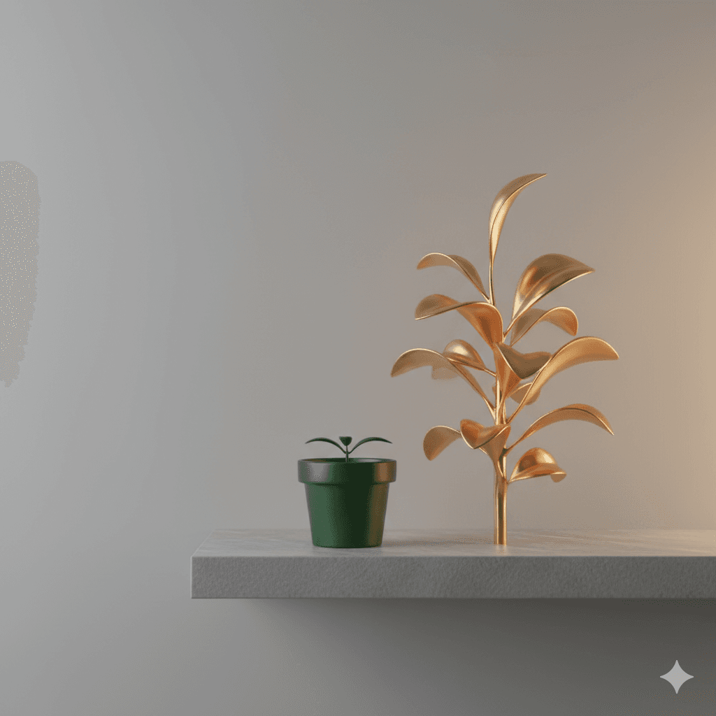 Plant outgrowing its pot representing business growth